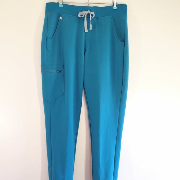 FIGS Scrubs 2 Piece Set Teal-Casma Top Lrg & Zamora Jogger Bottom Med-Tall  EUC - Picture 5 of 12